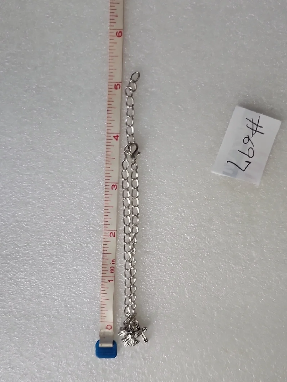 Hand Crafted Silver Angel & Cross Charm Bracelet Anklet
